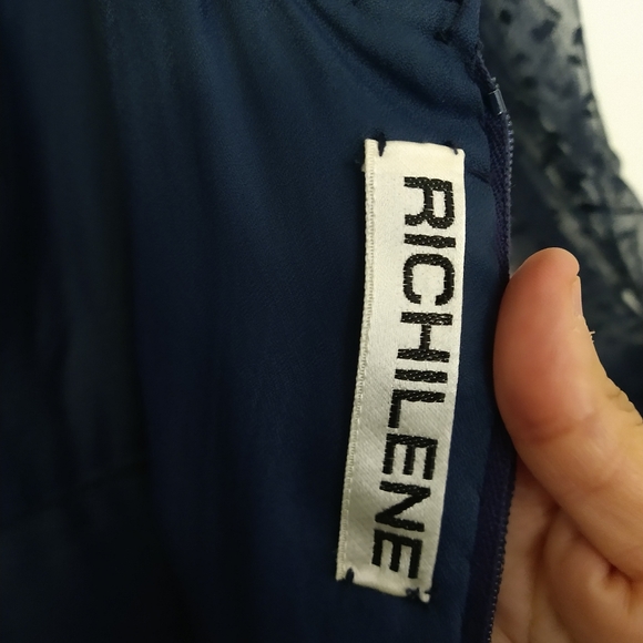 Vintage Neiman Marcus For Richilene Polka Dotted Maxi Dress - Picture 11 of 12